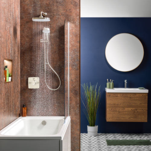 Mira Evoco Triple Outlet Shower  with Hydroglo - Brushed Nickel