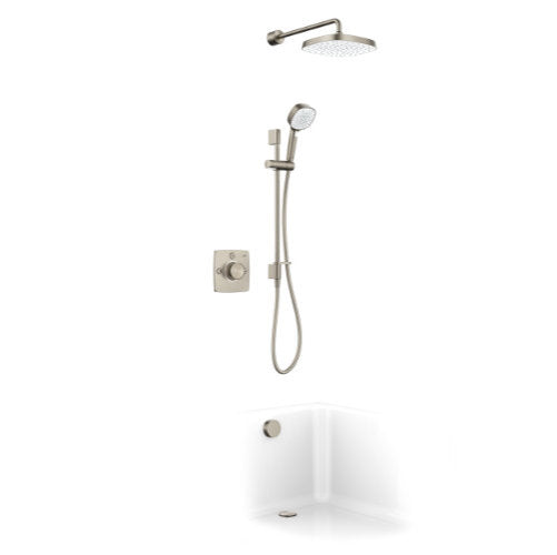 Mira Evoco Triple Outlet Shower  with Hydroglo - Brushed Nickel