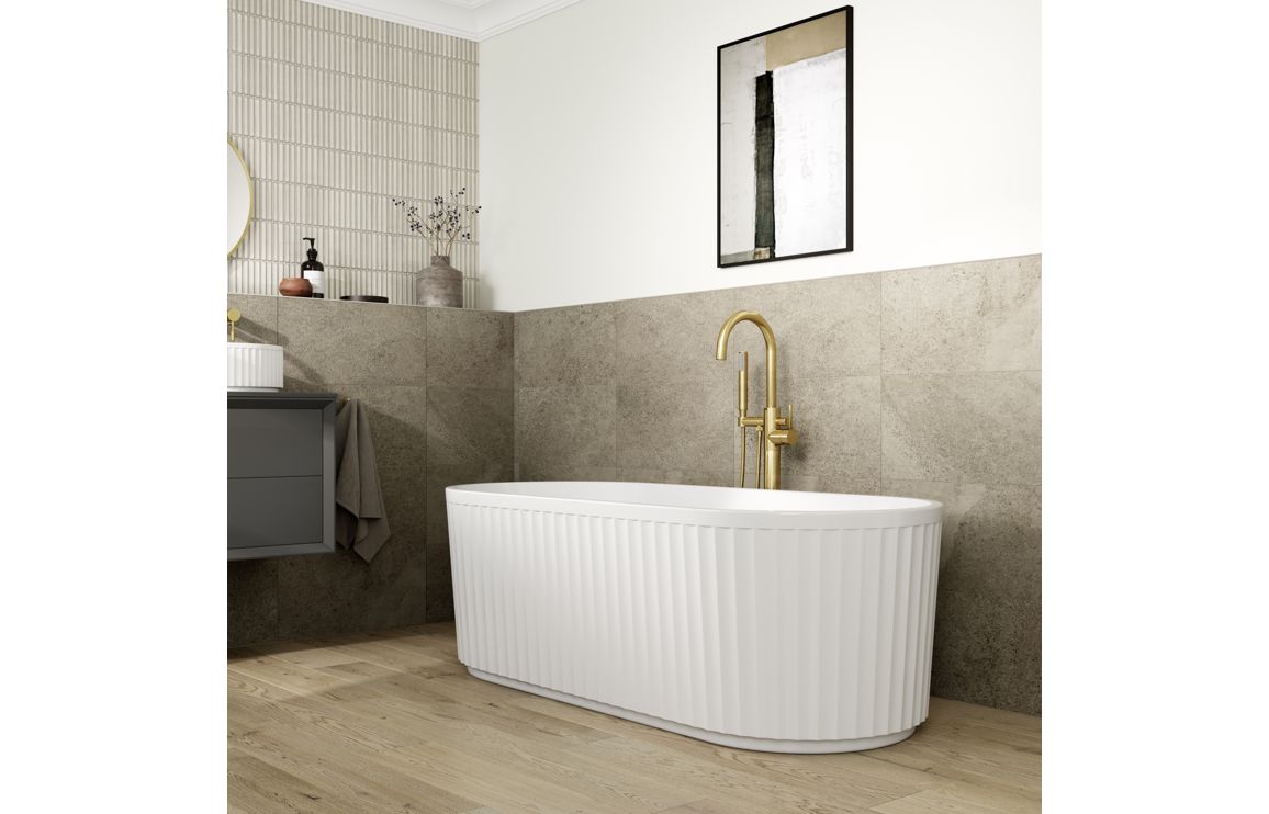 Marda Fluted Freestanding Double Ended Bath 1700x750x570mm
