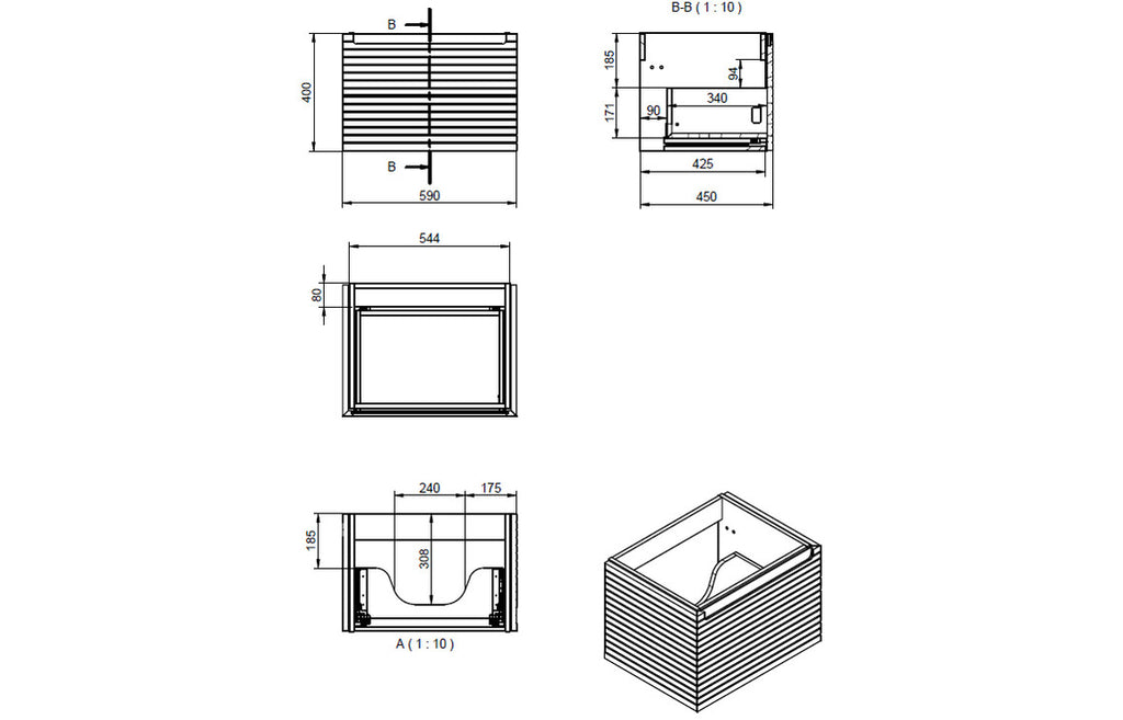 Allure 600/800mm Wall Hung Unit & Basin/ Worktop - Matt Cotton