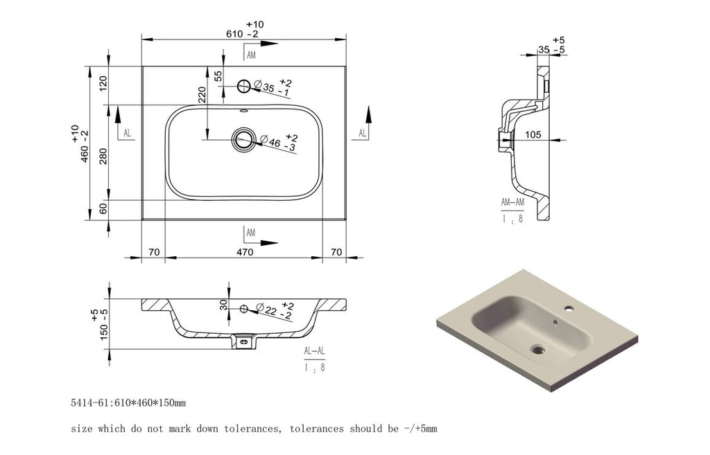 Allure 600/800mm Wall Hung Unit & Basin/ Worktop - Matt Cotton