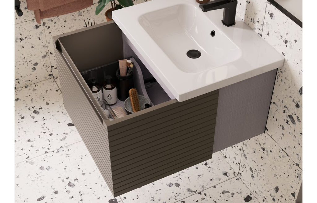 Allure 600/800mm Wall Hung Unit & Basin/ Worktop - Matt Taupe