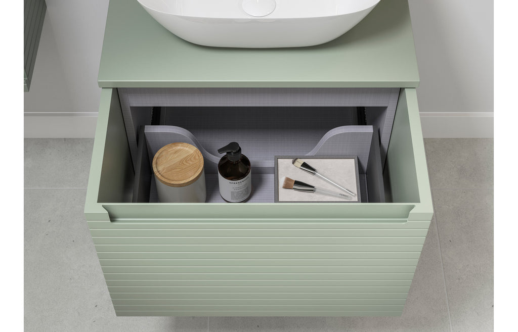 Allure 600/800mm Wall Hung Unit & Basin/ Worktop - Matt Green Willow