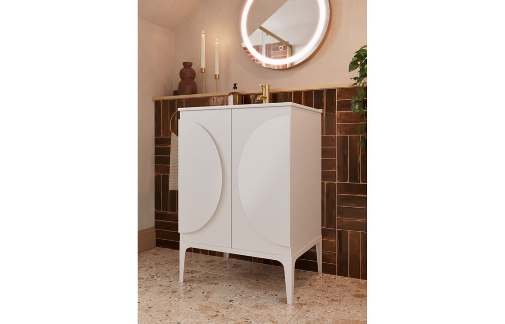 Veer 600/1000mm Floorstanding Unit & Basin - Matt White