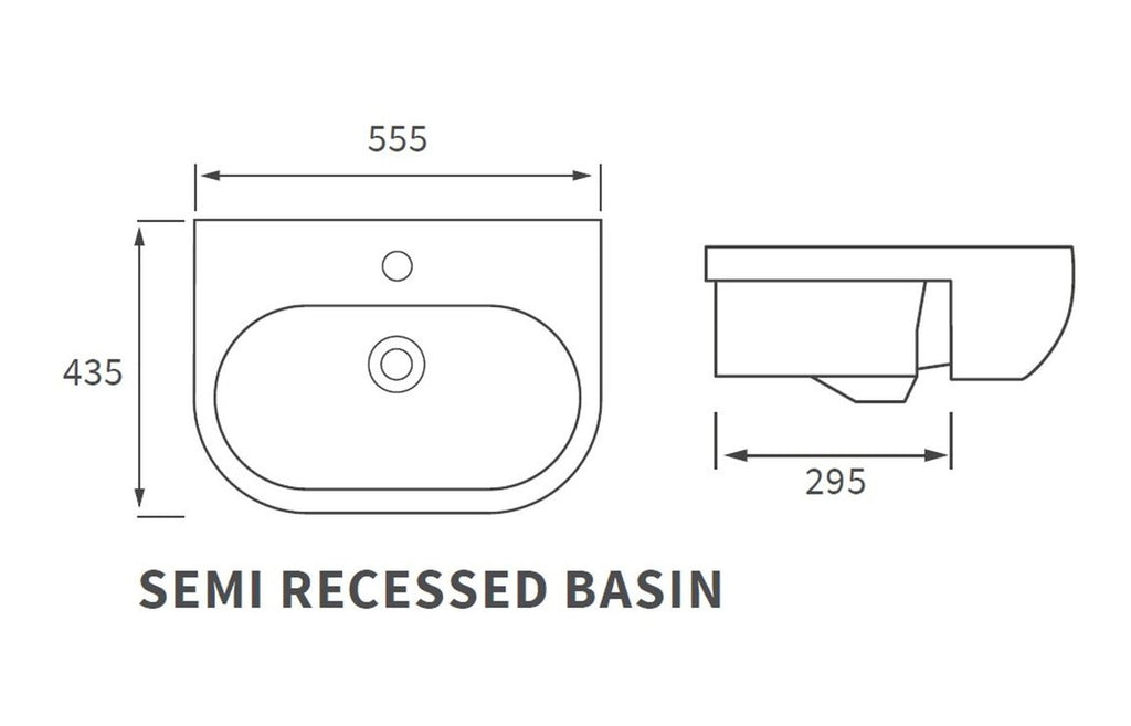 Orant 550X435mm Basin & Full /  Semi Pedestal/ Semi Recessed