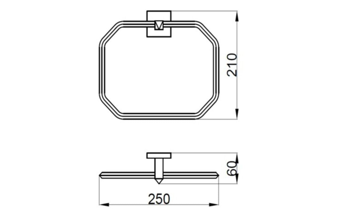 Tavo Roll Holder, Hook, Towel Holder - Chrome