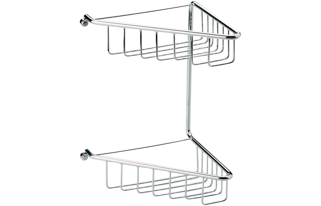 Elena Corner Shower Caddy - Matt Black, Brushed Brass, Chrome