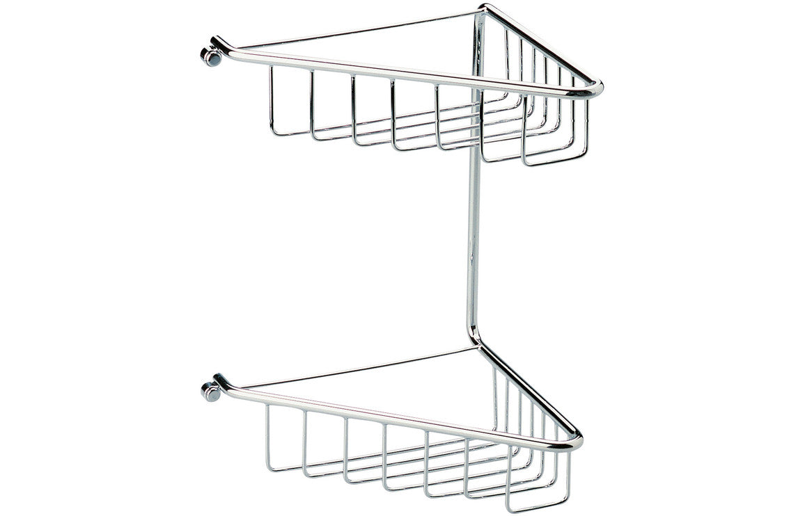 Elena Corner Shower Caddy - Matt Black, Brushed Brass, Chrome