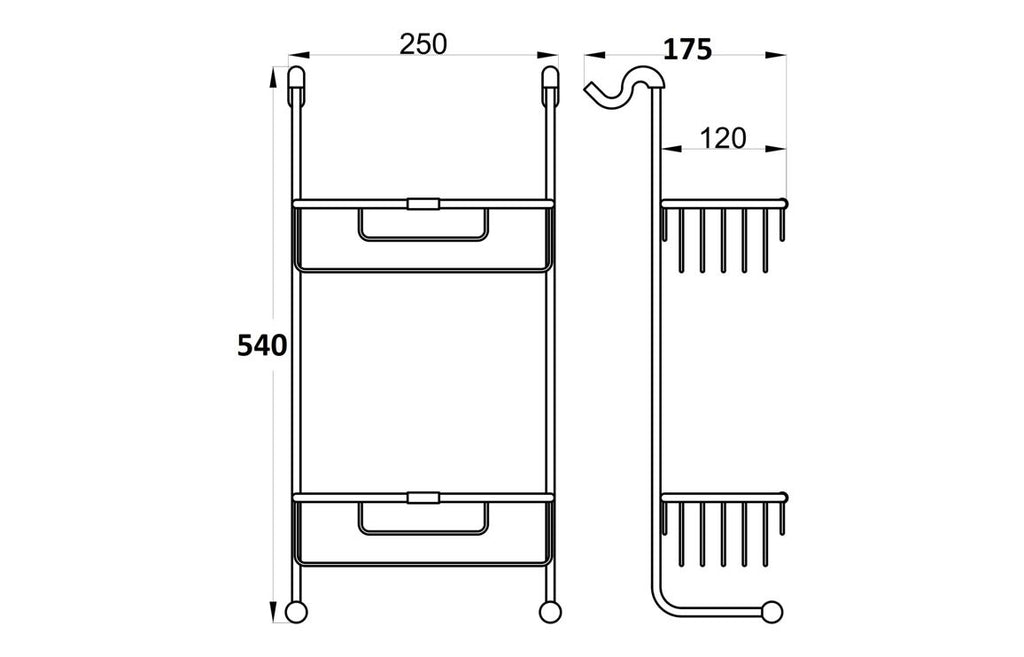 Melato 2-Tier Shower Caddy - Chrome