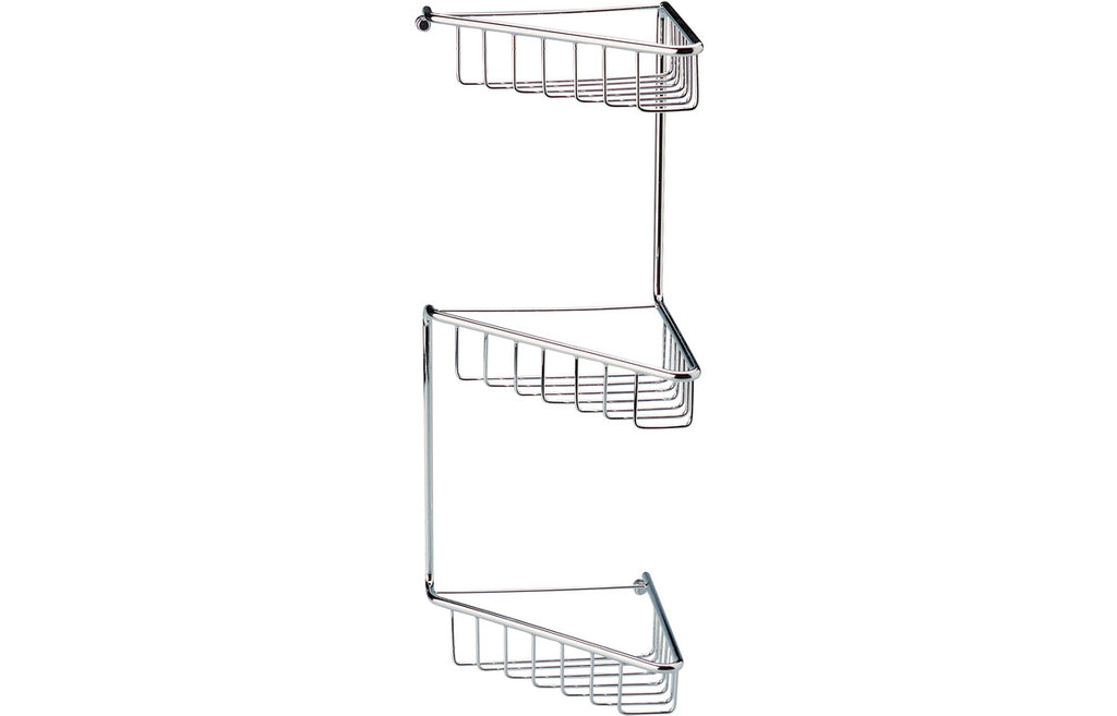 Elena Corner Shower Caddy - Matt Black, Brushed Brass, Chrome