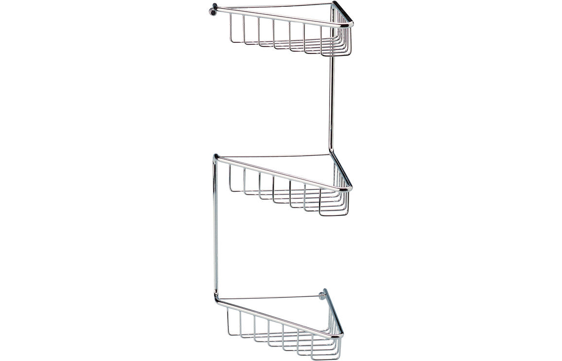 Elena Corner Shower Caddy - Matt Black, Brushed Brass, Chrome