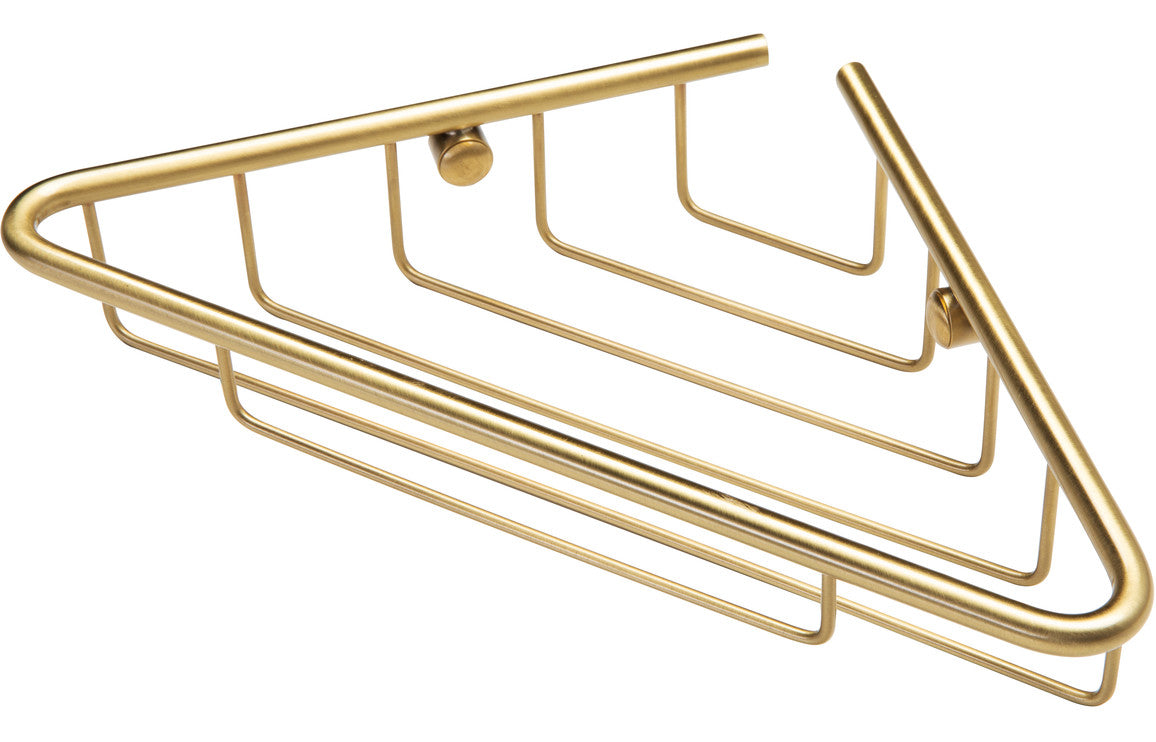 Elena Corner Shower Caddy - Matt Black, Brushed Brass, Chrome