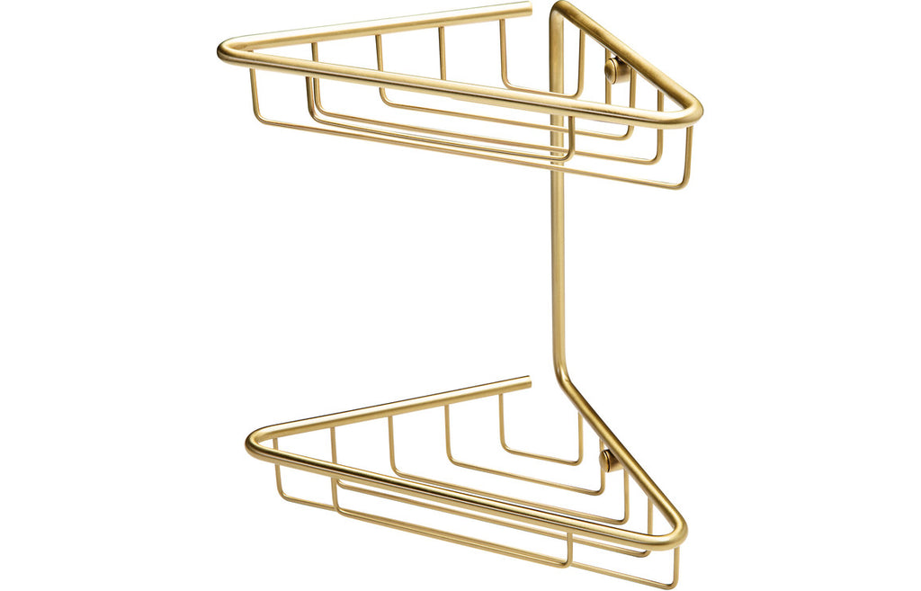 Elena Corner Shower Caddy - Matt Black, Brushed Brass, Chrome