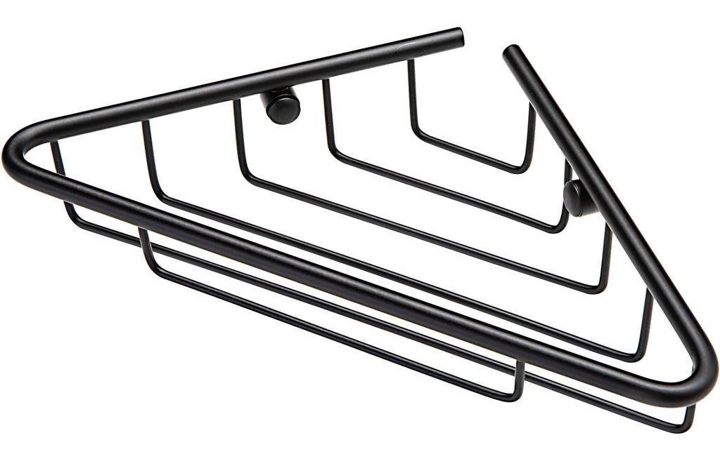Elena Corner Shower Caddy - Matt Black, Brushed Brass, Chrome