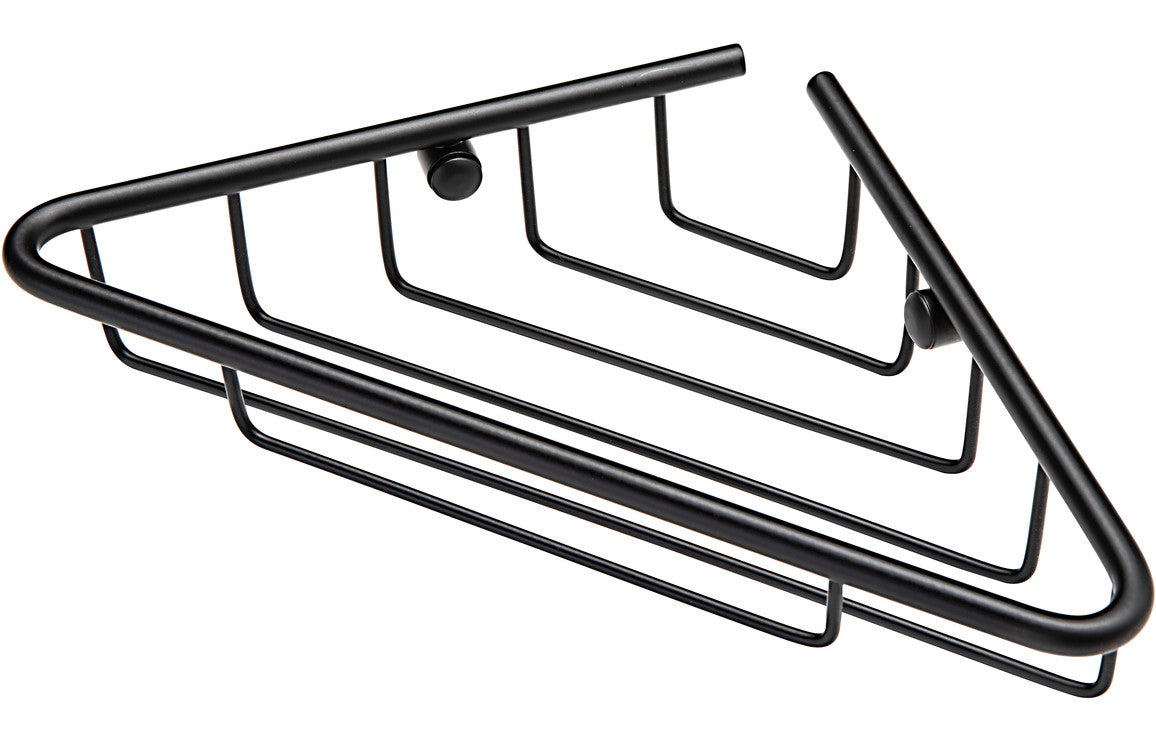 Elena Corner Shower Caddy - Matt Black, Brushed Brass, Chrome