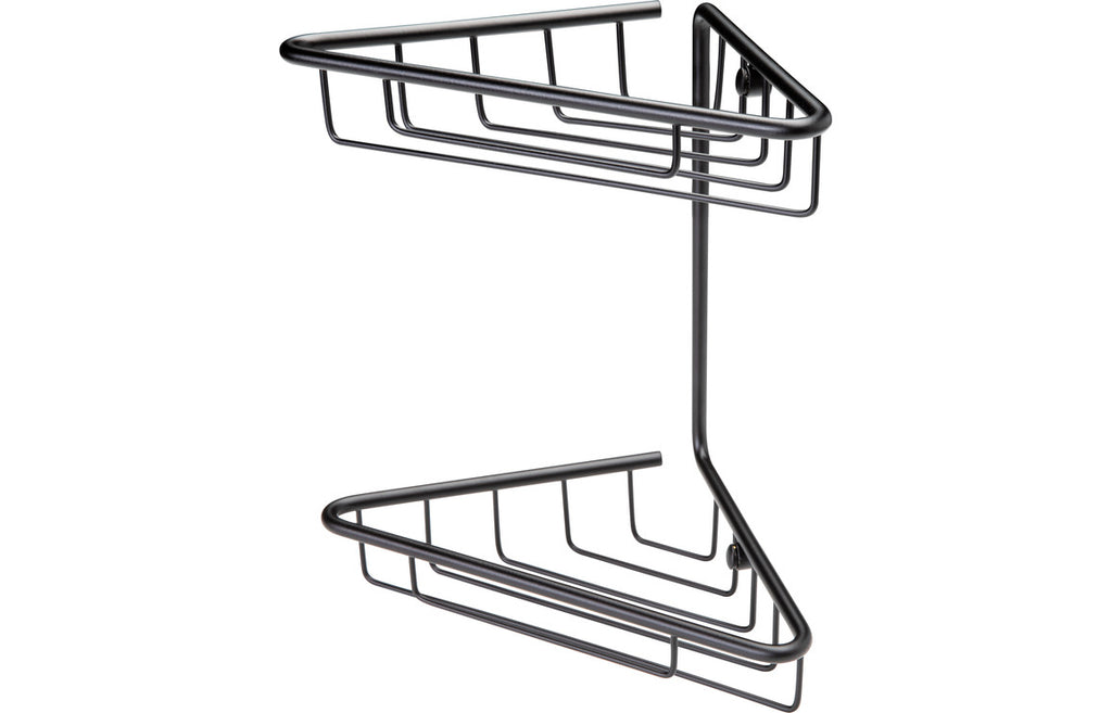 Elena Corner Shower Caddy - Matt Black, Brushed Brass, Chrome