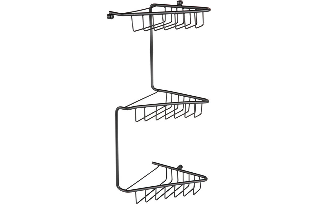 Elena Corner Shower Caddy - Matt Black, Brushed Brass, Chrome