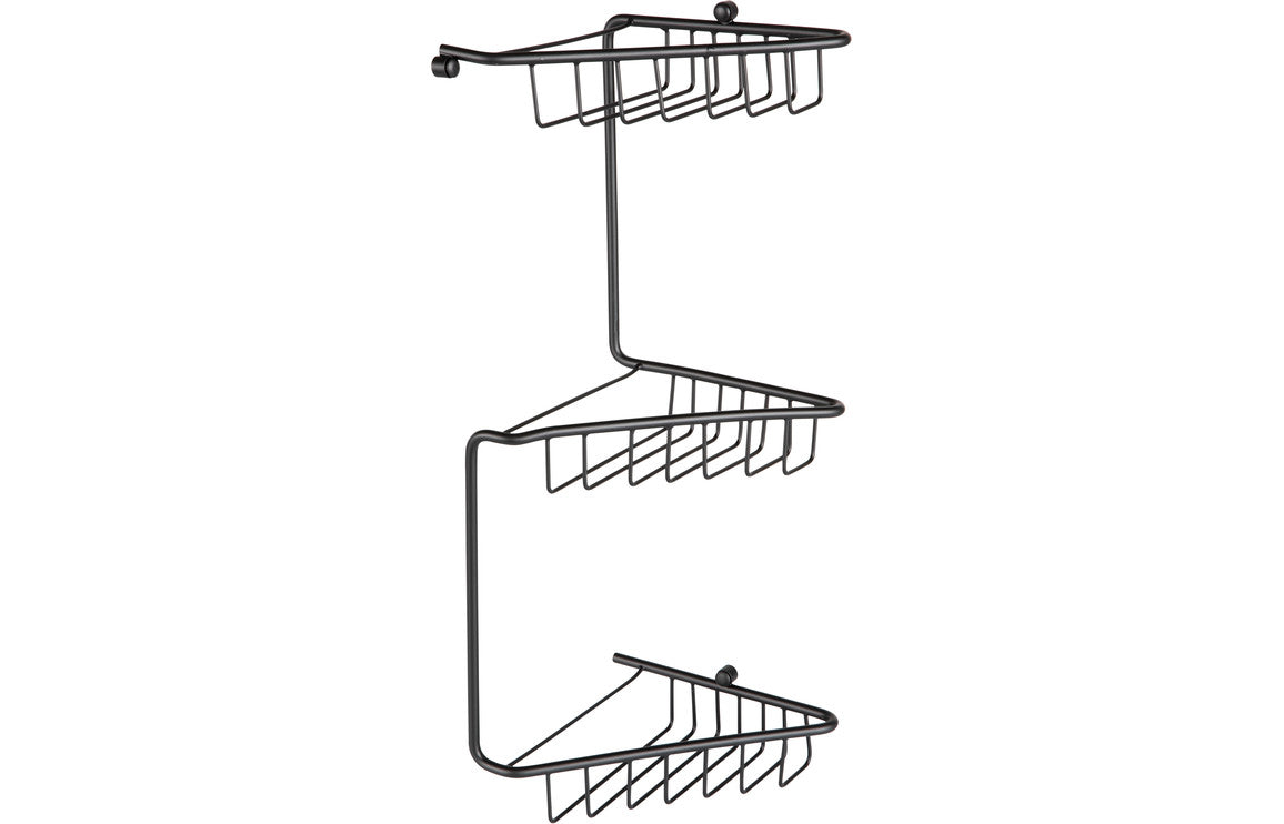 Elena Corner Shower Caddy - Matt Black, Brushed Brass, Chrome
