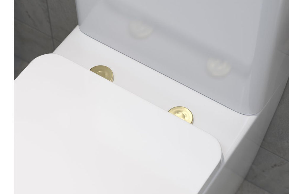 Toilet Seat Cover Caps - Black, White, Brushed Brass, Bronze