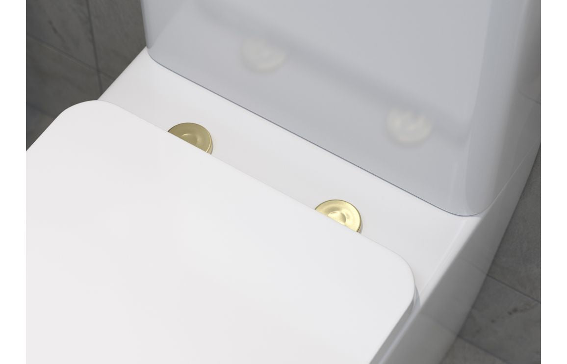 Toilet Seat Cover Caps - Black, White, Brushed Brass, Bronze