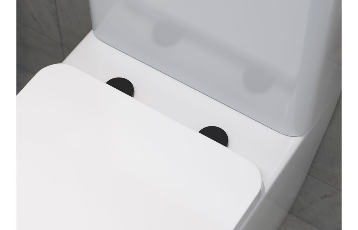 Toilet Seat Cover Caps - Black, White, Brushed Brass, Bronze