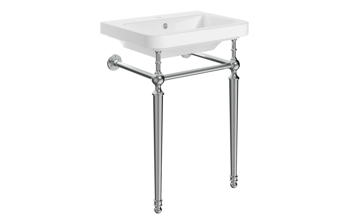 Dion 600/ 800mm 1TH Basin & Stand - Brushed Brass, Chrome