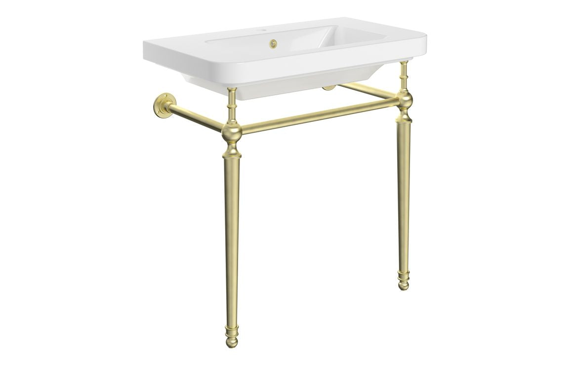 Dion 600/ 800mm 1TH Basin & Stand - Brushed Brass, Chrome