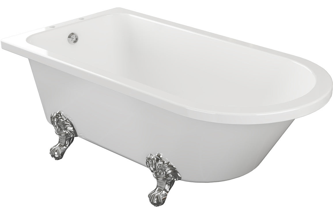 Node Freestanding Single Ended 1500/ 1700 X 750 mm 2TH Corner Bath with Claw Feet