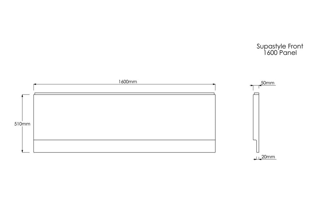 Bath Panel Plain 1500/ 1600/ 1700/ 750mm Front/ End Panel - White