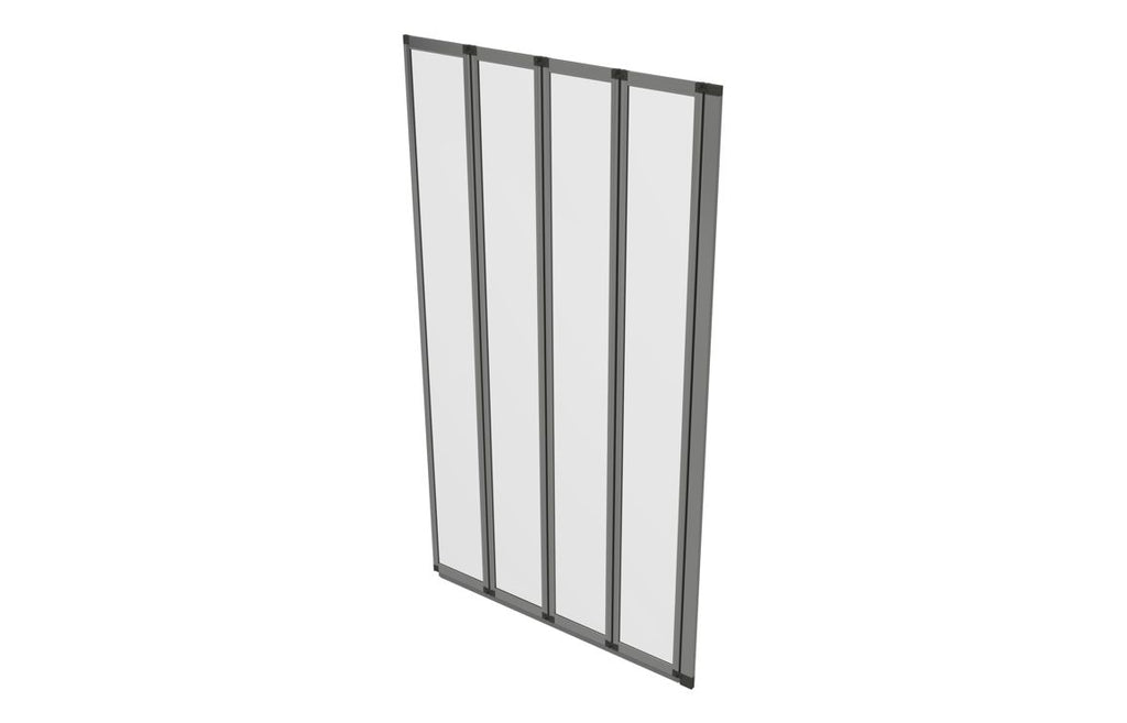 Bath Screen 815x1400mm Framed Four Fold (6mm) - Chrome