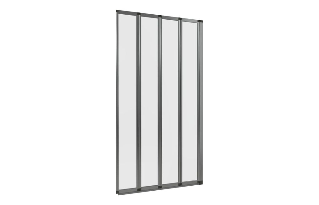 Bath Screen 815x1400mm Framed Four Fold (6mm) - Chrome