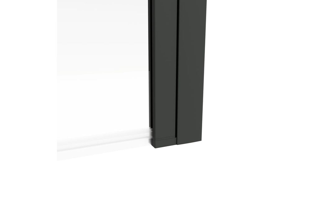 Bath Screen 800x1500mm Single Straight (6mm) - Black, Brushed Bronze
