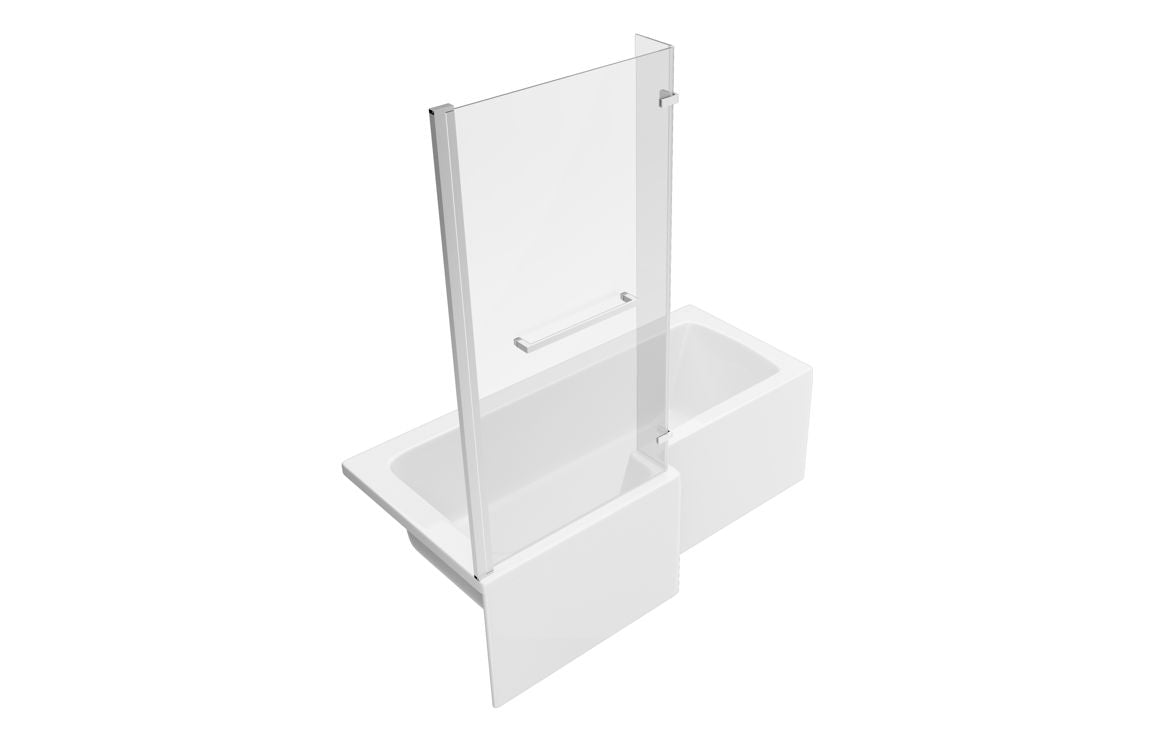 Tunde L Shape SUPERCAST 1700x850 0TH Shower Bath Pack - Chrome
