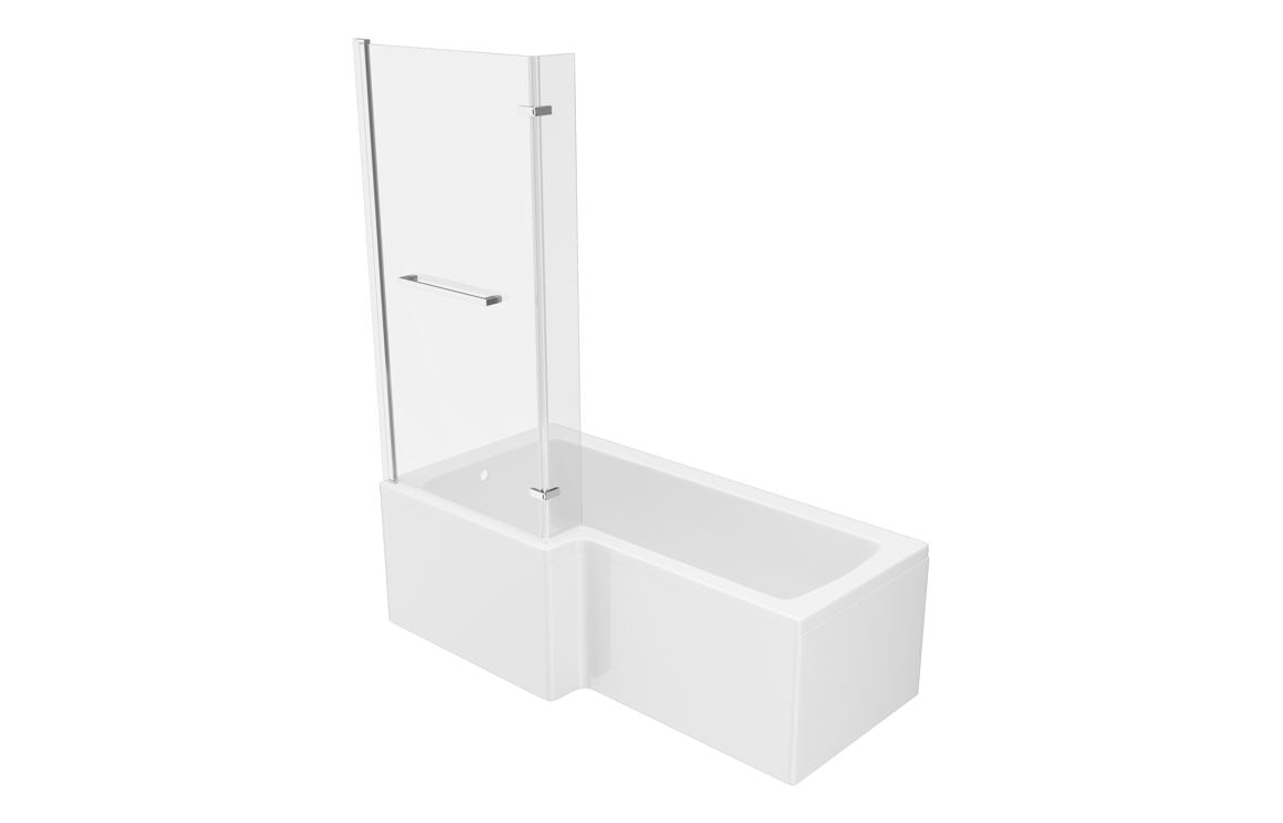 Tunde L Shape SUPERCAST 1700x850 0TH Shower Bath Pack - Chrome