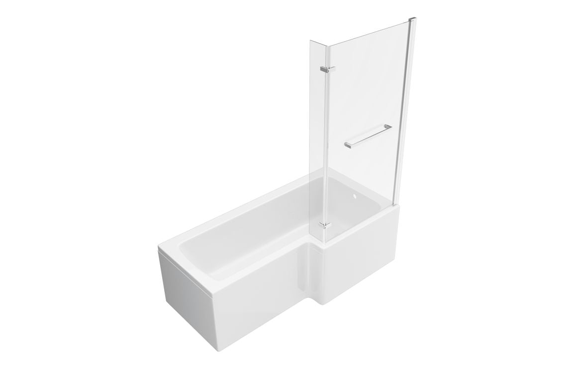 Tunde L Shape SUPERCAST 1700x850 0TH Shower Bath Pack - Chrome