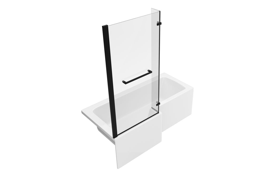 Tunde L Shape 1700x850 0TH Shower Bath Pack - Matt Black