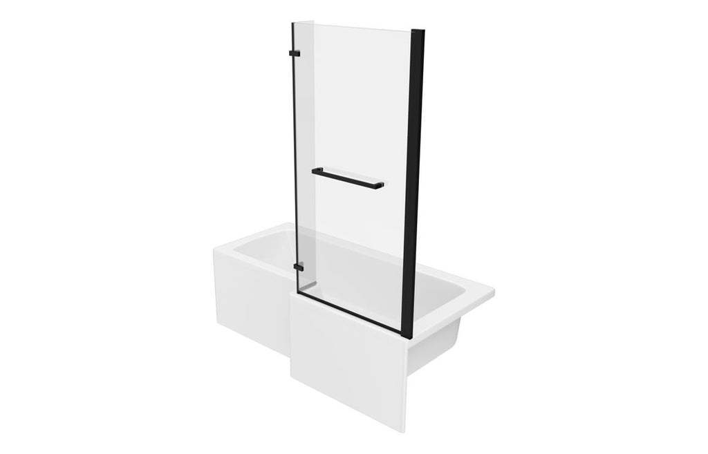 Tunde L Shape SUPERCAST 1700x850 0TH Shower Bath Pack - Matt Black