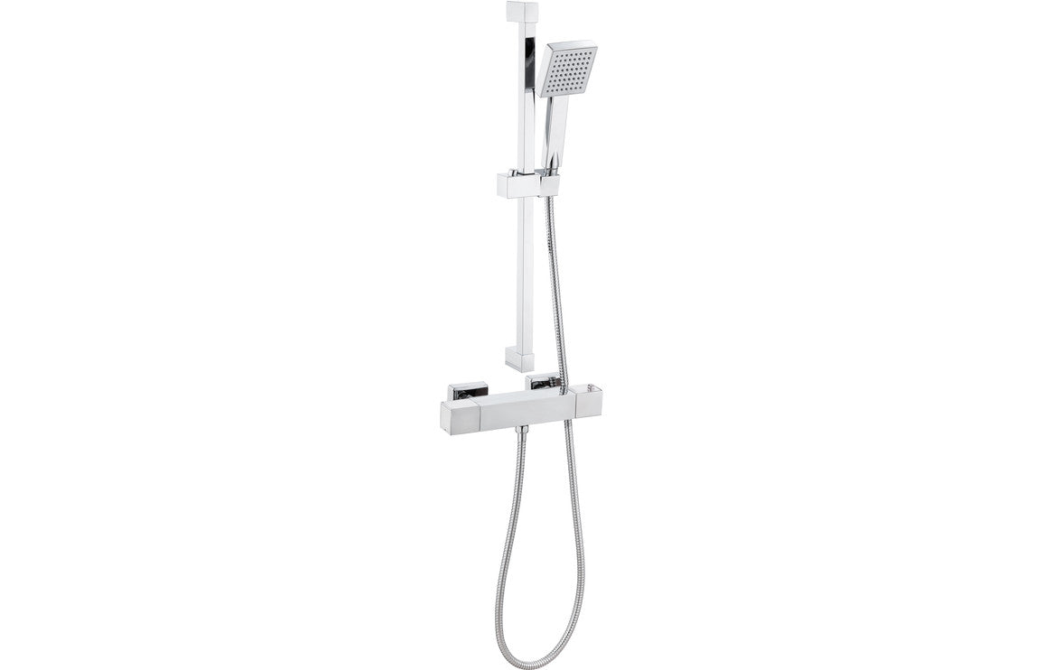 Avish One Outlet Thermostatic Bar Mixer Square Shower - Chrome
