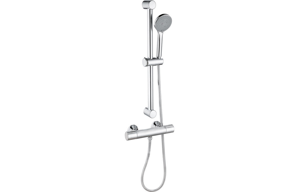 Cotta One Outlet Thermostatic Bar Mixer Round Shower - Chrome