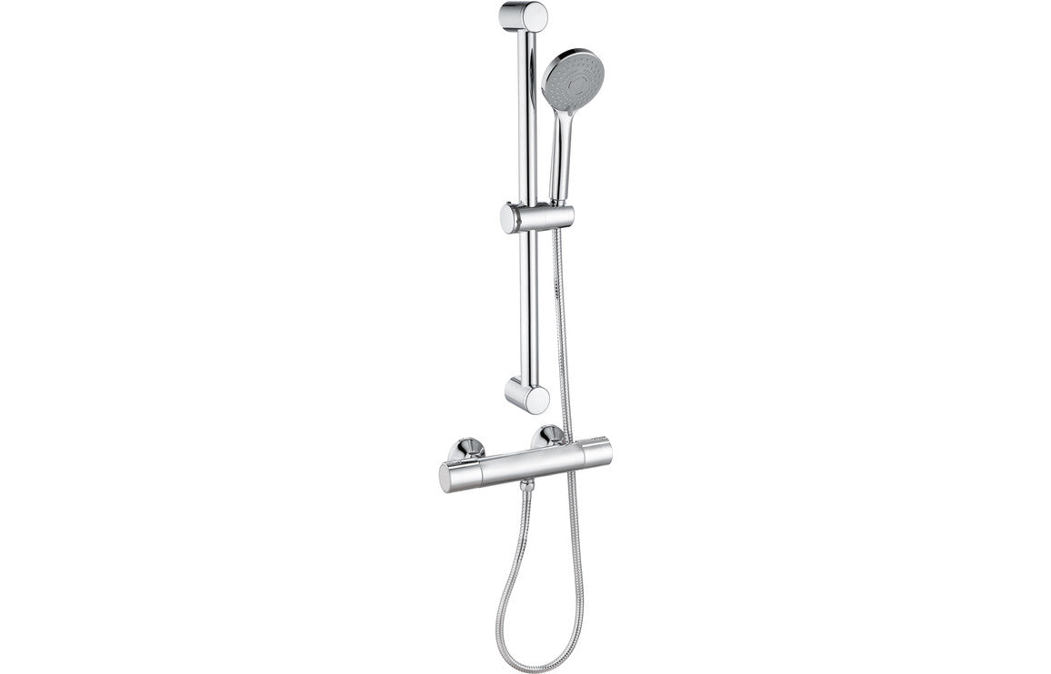 Cotta One Outlet Thermostatic Bar Mixer Round Shower - Chrome