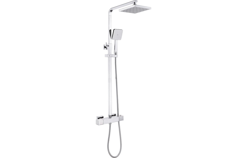 Avish Two Outlet Thermostatic Mixer Shower w/Riser & Overhead Kit - Chrome