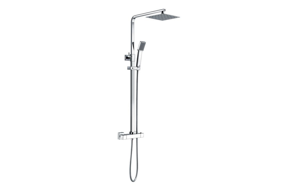 Smick Two Outlet Square Thermostatic Bar Mixer w/Riser Kit - Brass, Black, Chrome, Bronze