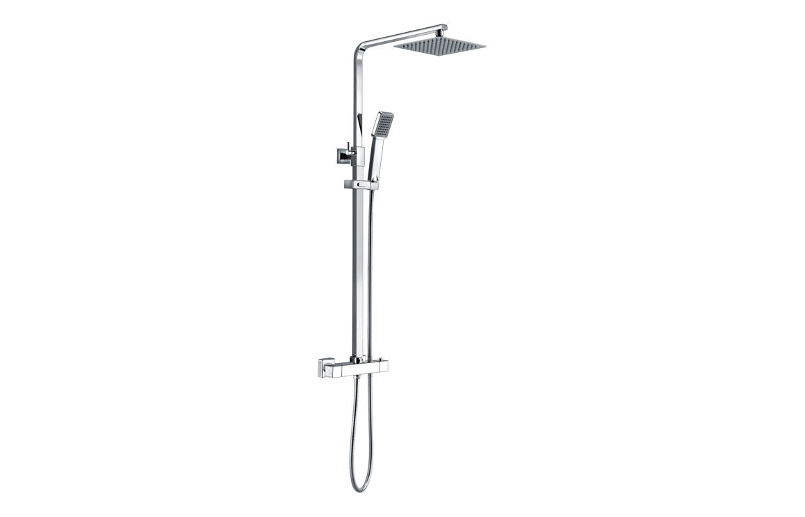 Smick Two Outlet Square Thermostatic Bar Mixer w/Riser Kit - Brass, Black, Chrome, Bronze