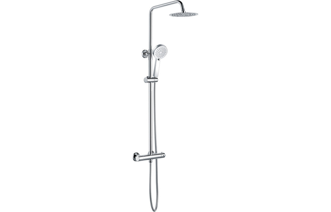 Vira Round Two Outlet Thermostatic Bar Mixer w/Riser Kit - Brass, Black, Chrome, Bronze