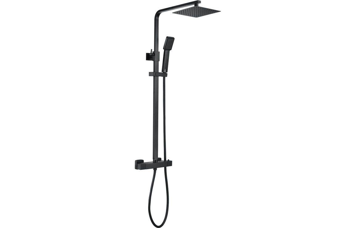 Smick Two Outlet Square Thermostatic Bar Mixer w/Riser Kit - Brass, Black, Chrome, Bronze