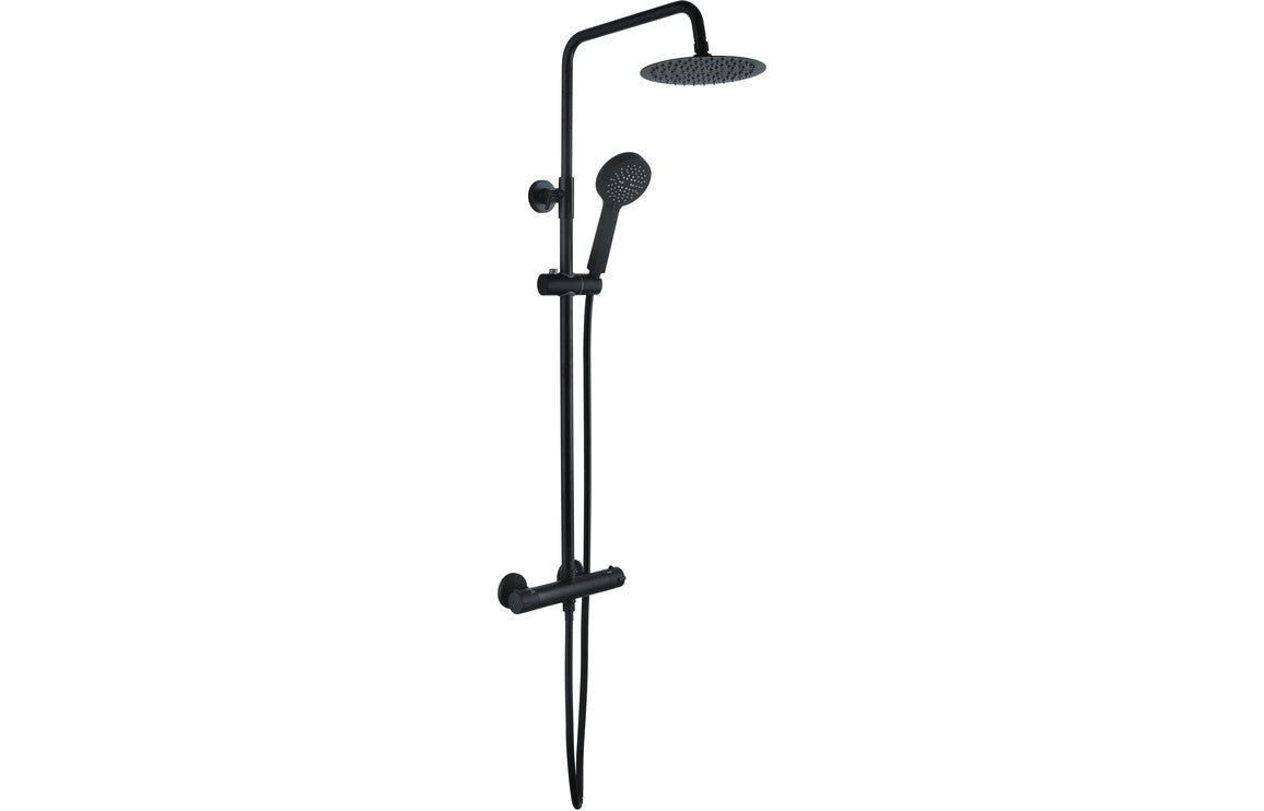 Vira Round Two Outlet Thermostatic Bar Mixer w/Riser Kit - Brass, Black, Chrome, Bronze