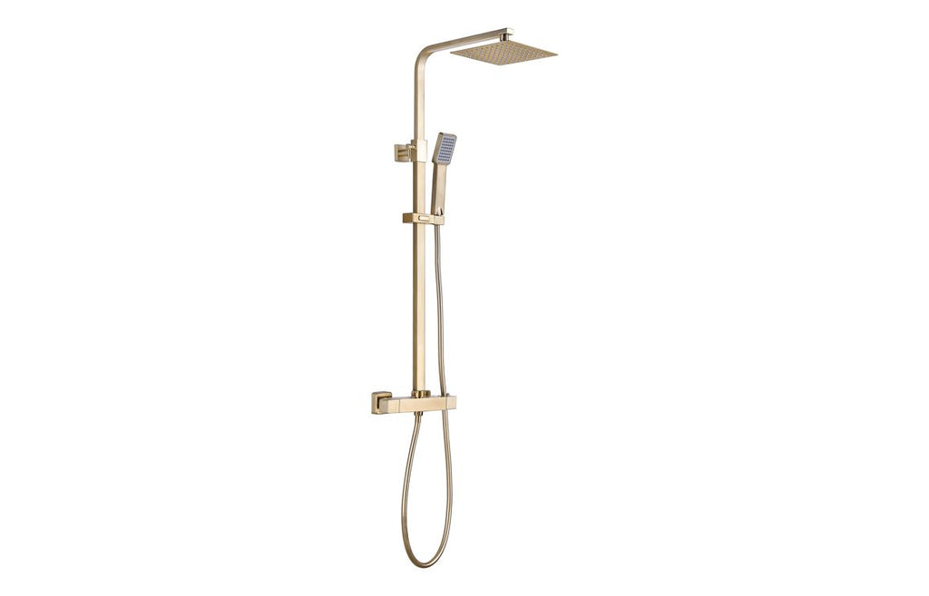 Smick Two Outlet Square Thermostatic Bar Mixer w/Riser Kit - Brass, Black, Chrome, Bronze