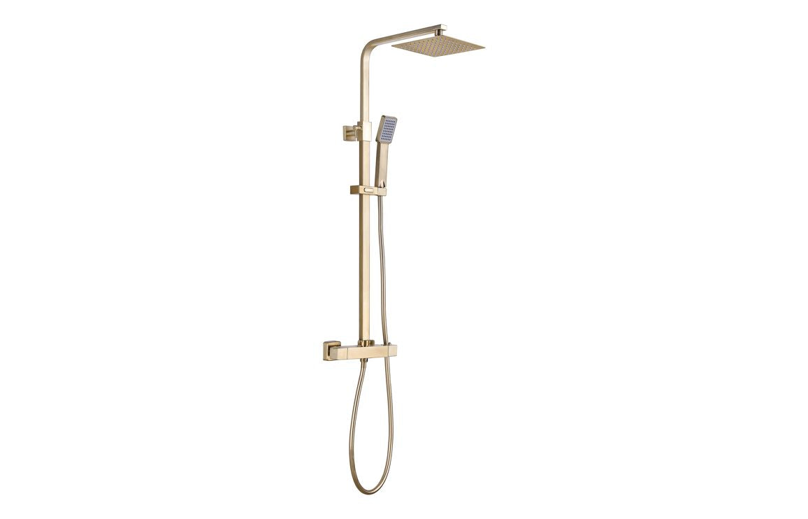 Smick Two Outlet Square Thermostatic Bar Mixer w/Riser Kit - Brass, Black, Chrome, Bronze