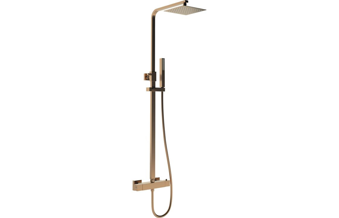 Smick Two Outlet Square Thermostatic Bar Mixer w/Riser Kit - Brass, Black, Chrome, Bronze