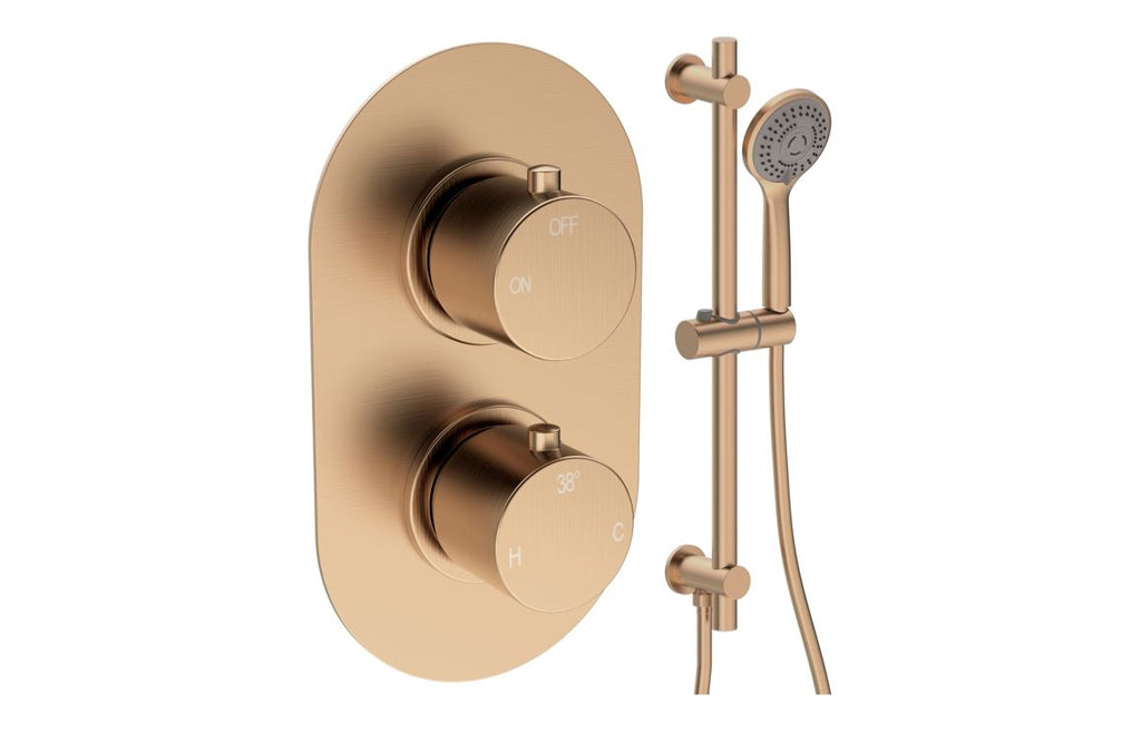 Vira Round Shower Valve & Kit - Brass, Black, Bronze, Chrome